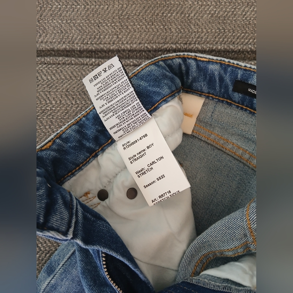 R13 Boy Straight Jeans. Size 26 - Picture 11 of 12